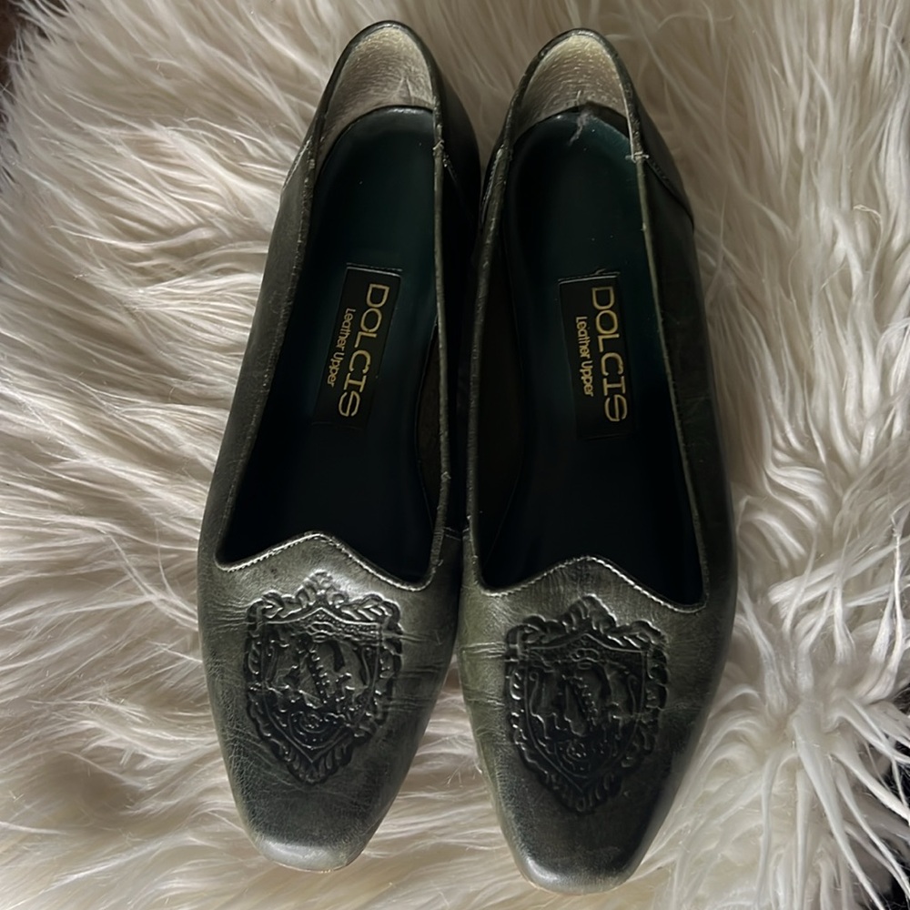 Dolcis Genuine Leather Olive Green Flats🔥